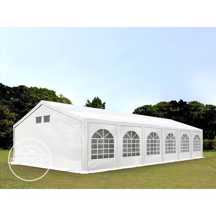 6x12 m barnum, tonnelle chapiteau tente de réception Toolport, PE 300 g/m², H. 2 m, blanc