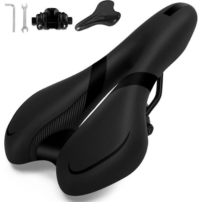 Selle de vélo Noir - Selle Confort Gel Hommes/Femmes
