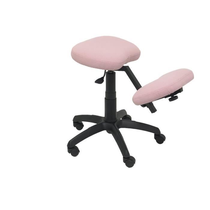 tabouret de bureau ergonomique pivotant et réglable en hauteur - piqueras y crespo - modèle 37g - couleur rose