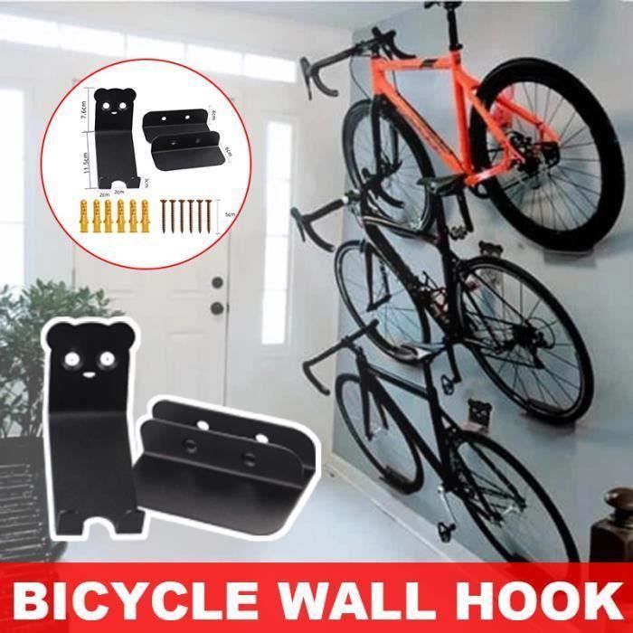 Rack Rangement Vélo Support pour Bicyclette Mural en Acier Support de Rangement vélo à la maison LIA15147