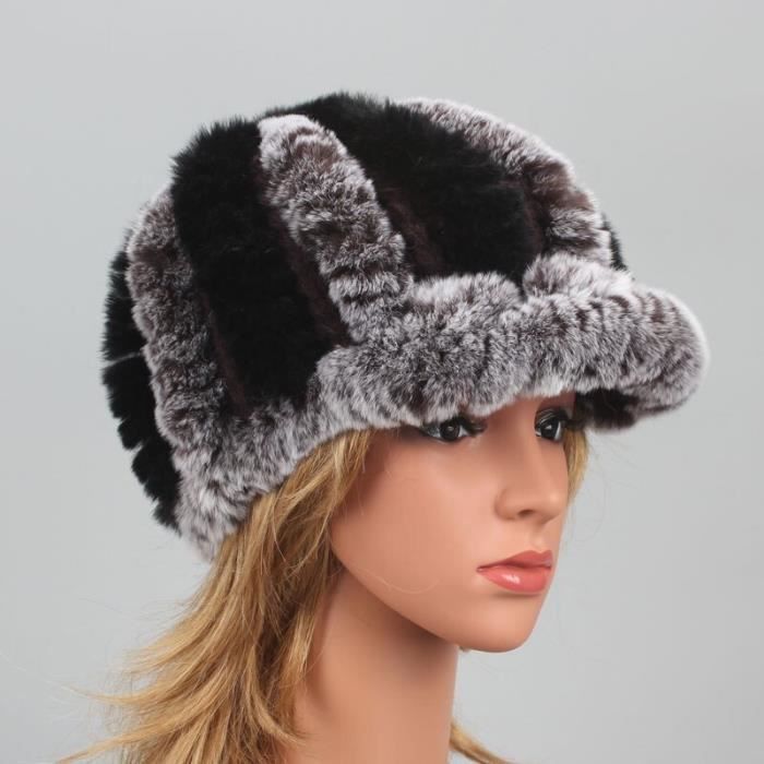 NLAND Bonnet Femme Hiver Chaud Casquette Chic Chapeaux Tricoté Avec Visière Beret D'hiver Avec Doublure En Polaire(Beige