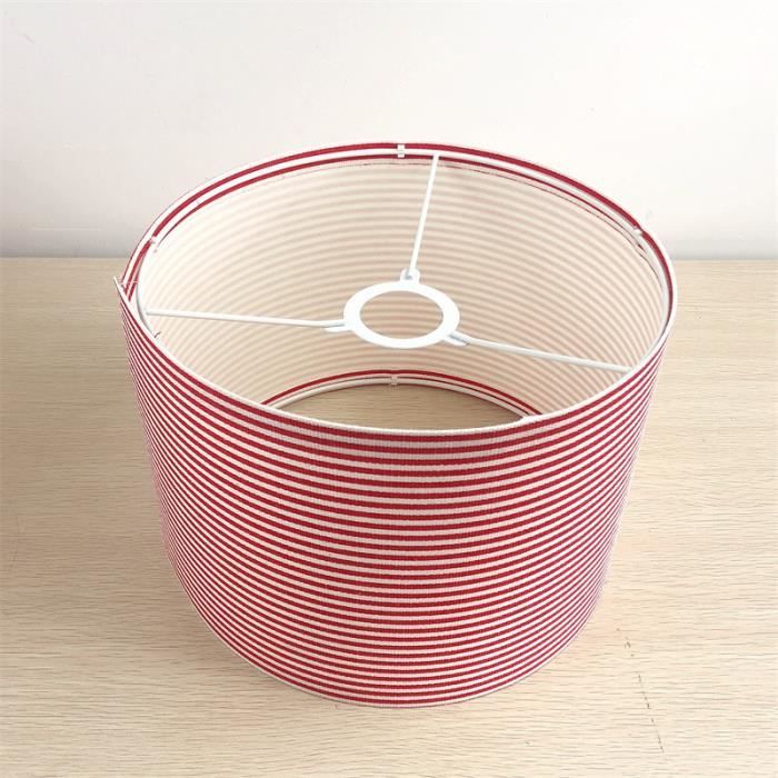 Abat-jour Rond 30 Cm – Fil Coton Effet Jute Avec Perle Bois – Pour E27/E14