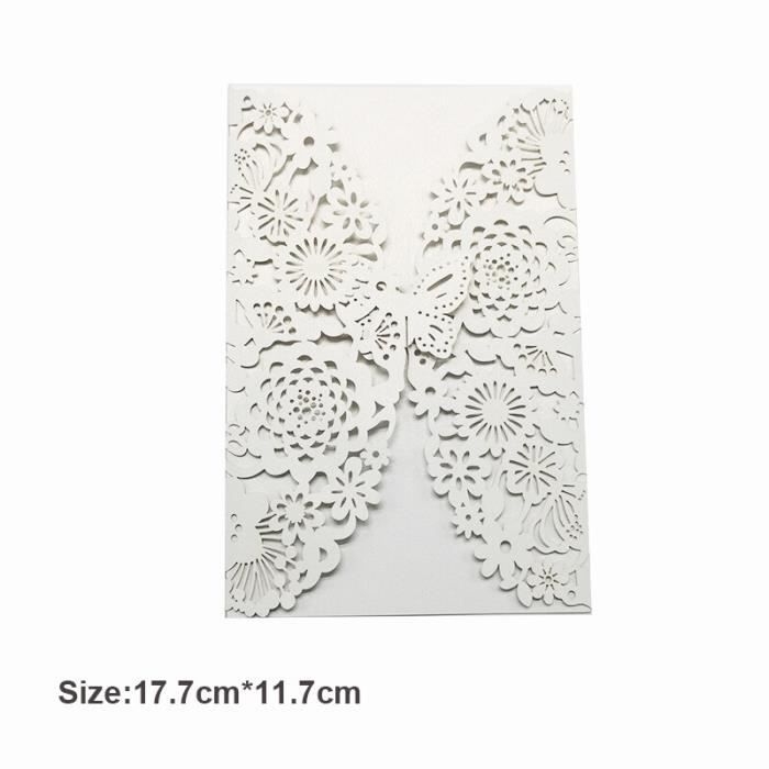 12 Cartes D'invitation Anniversaire Fille Style Papillon - Avec Enveloppes Et Autocollants, Rose