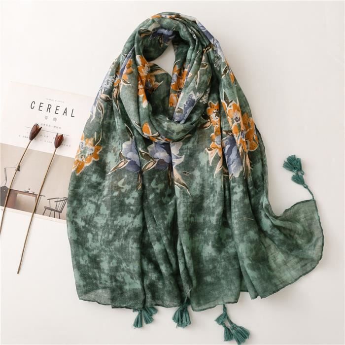 Foulard Femme Écharpe Longue Carré Wrap de châle Etole Pashmina Châle