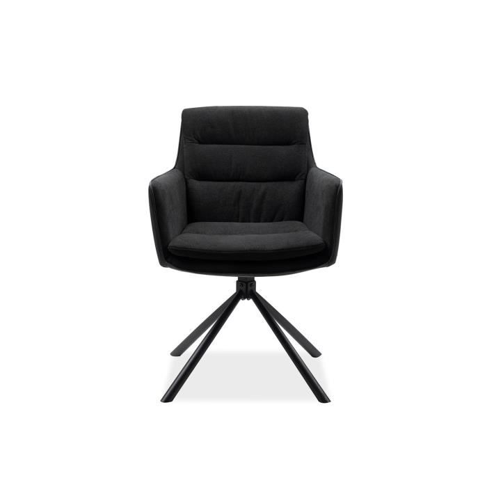lot de 2 chaises anthracite et pieds noirs - l60 cm - 63 cm x 58,5 cm x 88 cm - logan