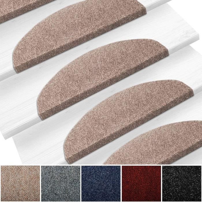 - Beige Tout Type DEscalier Intérieur Set de 15 Pièces Haute Qualité Demi-Lune casa pura Marchettes Escalier Antidérapante Nez de Marche 23x65 cm - Beige Tout Type DEscalier Intérieur Set de 15 Pièces Haute Qualité Demi-Lune casa pura Marchettes Escalier Antidérapante Nez de Marche 23x65 cm