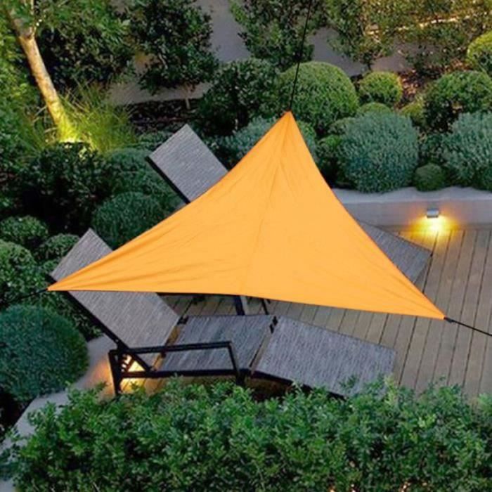 VOILE D'OMBRAGE - TOILE SOLAIRE Voile D'ombrage Triangulaire Imperméable Pour Jardin Terrasse 4X4X4M Orange