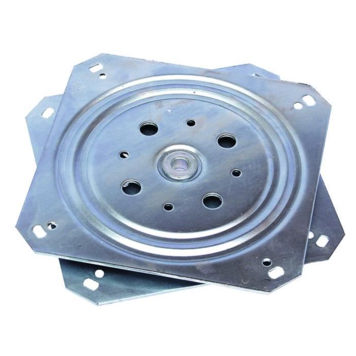 Plateau Rotatif TV tournette à Bille carré à roulement à Billes 155 x 155 mm 150 Kg Plaque Pivotant Meuble HiFi Présentoir Tournant