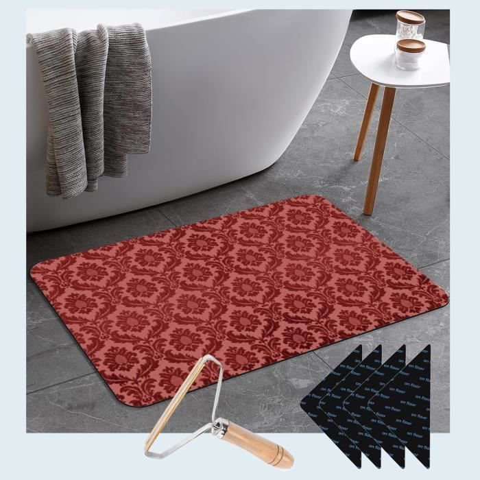 Tapis De Salle De Bain À Motifs, 90 X 150 Cm, Absorbant Et Antidérapant En Diatomite Pour Douche