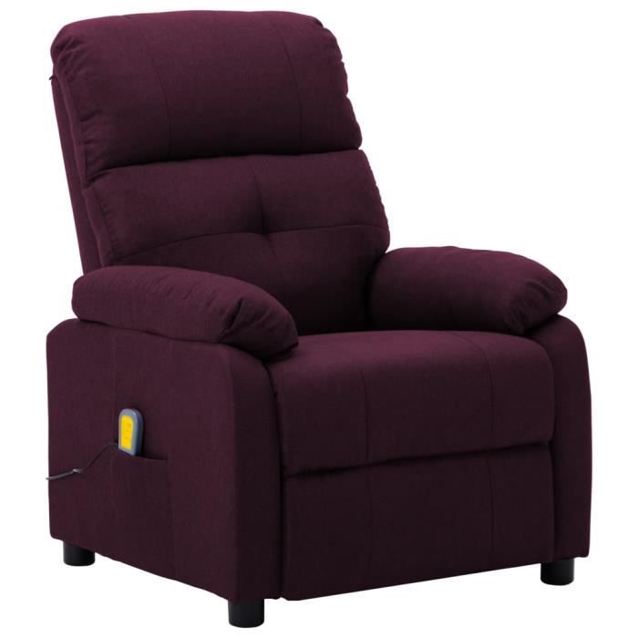 famirosa fauteuil de massage inclinable violet tissu-679