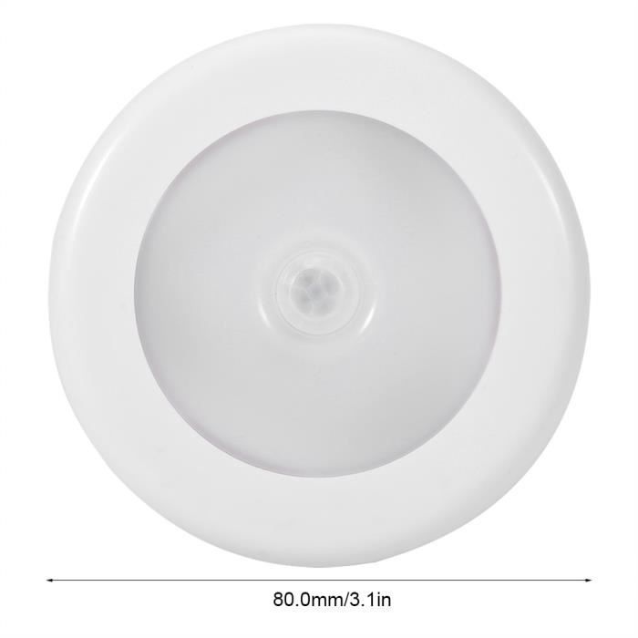 Lot De 2 Veilleuses LED à Détection De Mouvement - Blanc Chaud, Alimentées Par Piles