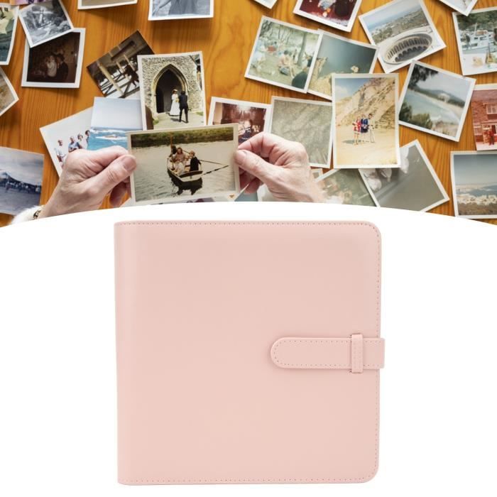 Mini Album Photo 108 Pochettes Cuir PU Avec Serrure - Pour Instax Mini 12/11 Et Photos 3 Pouces (Rose)