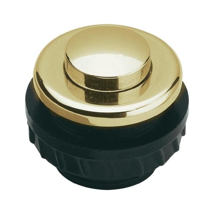 Bouton de sonnette en laiton poli et noirci