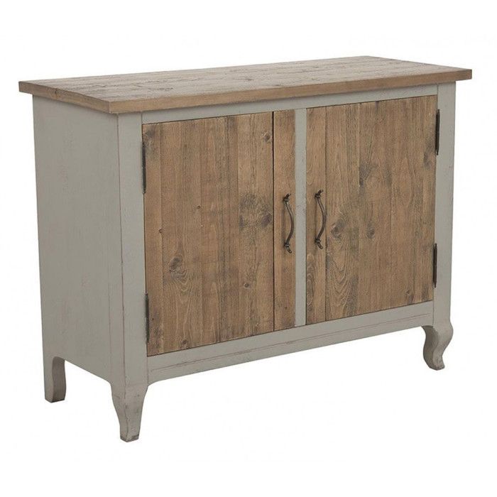 Buffet bas 2 portes - Bois - Gris - Interiors Buffet bas 2 portes - Bois - Gris - Interiors