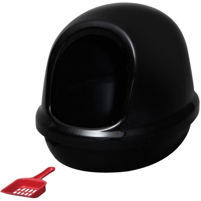 Iris Ohyama Maison De Toilette Dome Litter Box Avec Pelle Pne 500f Plastique 50 X 39 4 X 39 Cm Noir Pour Chat Cdiscount Animalerie