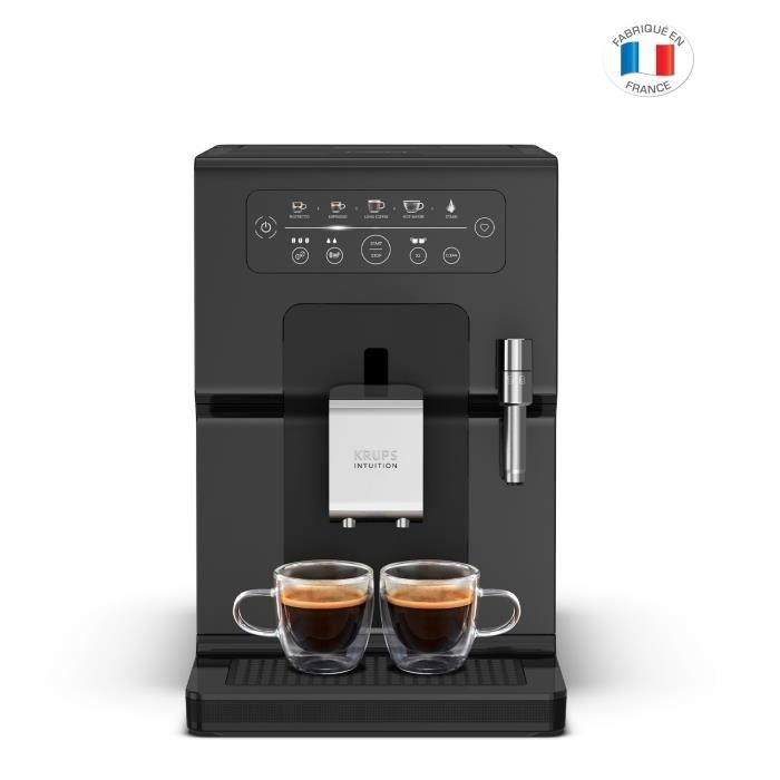 KRUPS YY4371FD Intuition Machine à café expresso, Broyeur à grain, 1450 W, 15 bars, Réservoir 3 L, Température réglable, Noire