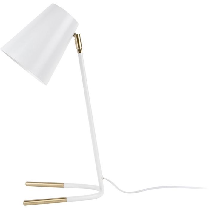 Lampe à poser Noble Blanc - LEITMOTIV - Métal - Hauteur 46cm - Longueur 25cm - Profondeur 15 50cm