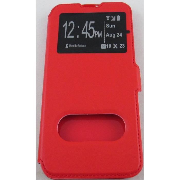 Rouge PU en Cuir Coque Portefeuille Étui Housse Design Classique TPU Coque pour Samsung Galaxy A40 DENDICO Coque Galaxy A40 