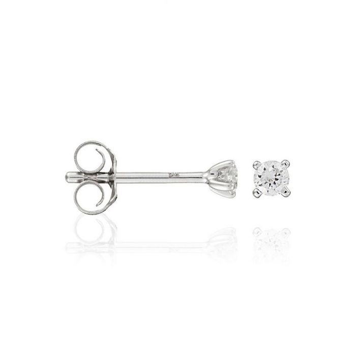 Boucles D'oreilles Puces Cœur En Diamant CZ – Plaqué Vermeil Et Or 18K