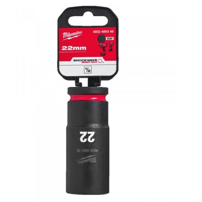 Douille à choc Milwaukee 22 mm Acier Vendu à lunité Carré