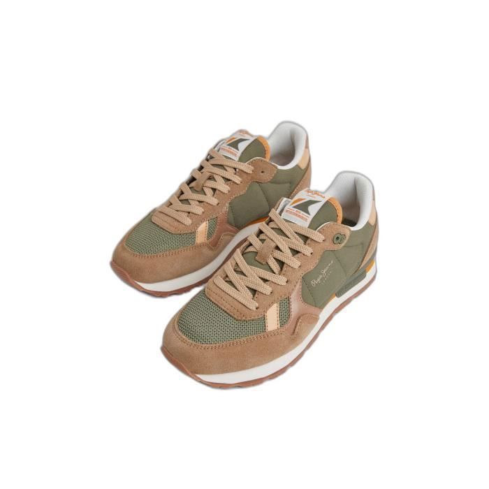 baskets femme pepe jeans brit jump - khaki green - 36