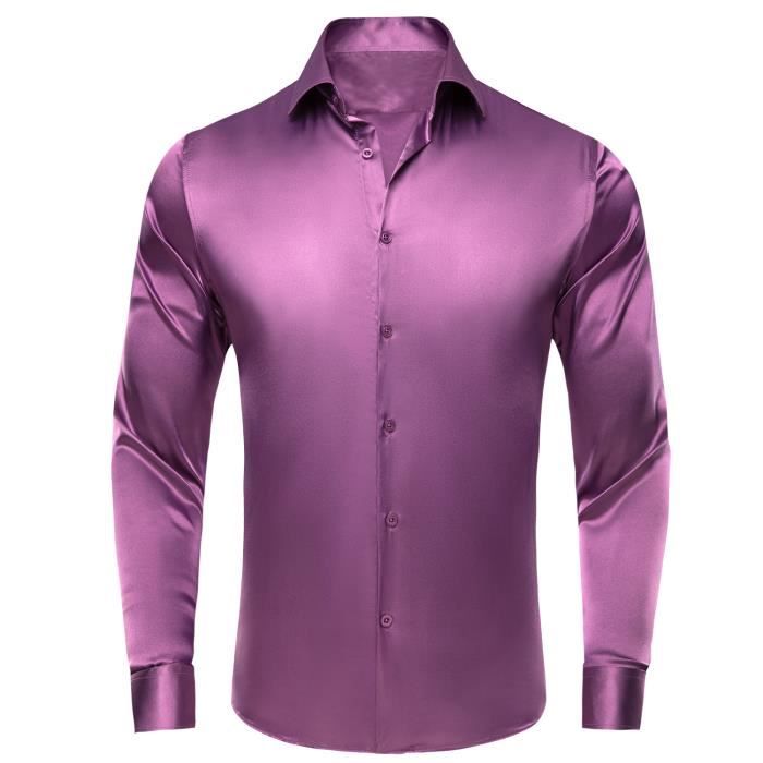 Chemise-chemisette,Hi-aught-Chemise habillée à manches longues pour hommes,chemises en satin pour hommes,col à revers- CY-1668[A23]