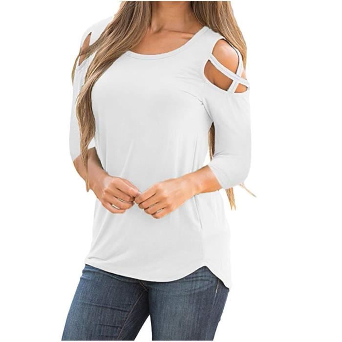 Haut Crop Blanc Boohoo à Bretelles Croisées Et Manches Longues - Taille 8 - Occasion Très Bon état