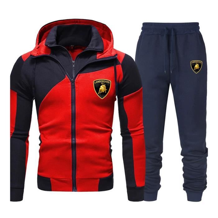 Survêtement Homme 2 Pièces – Sweat à Capuche Zippé + Pantalon Pour Le Sport Et Le Quotidien
