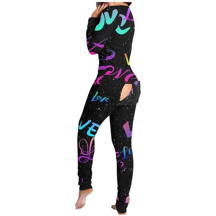 Pyjama femme - grande taille grenouillere femme sexy combinaison coton  manches longues pyjama chaud et doux mode femme hiver [711] - - - Cdiscount  Prêt-à-Porter