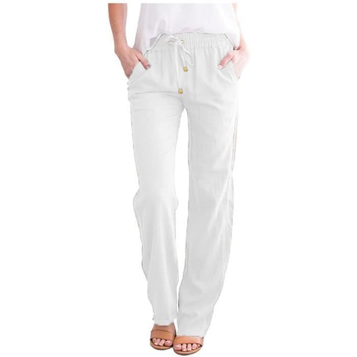 Pantalon Femme J.W.Anderson En Coton Et Lin Taille 10 - Couleur Crème, Occasion Très Bon état