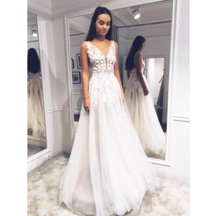 Robe De Soirée Femme Longue En Velours - Manches Longues, Col V, Fendue - Pour Mariage, Cocktail, Soirée Chic