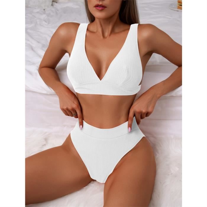 Maillot de bain femme taille haute bikini sexy serpent léopard imprimé