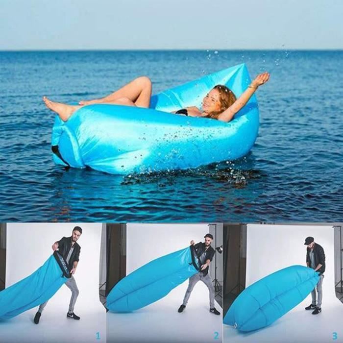 SOFTYBAG Hamac Gonflable Original - Fauteuil Portable Sans Pompe - Plage, Jardin, Festival