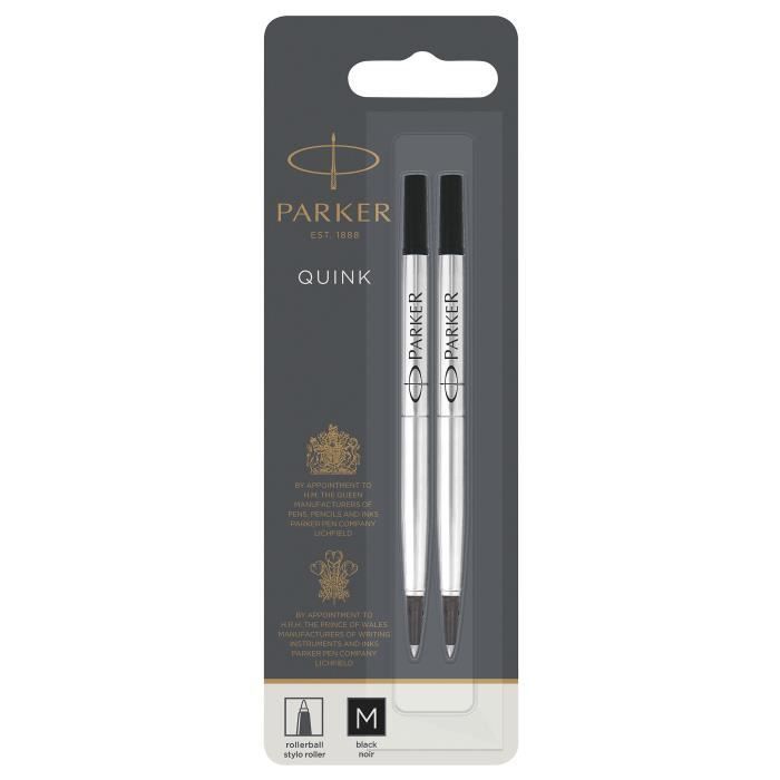 Lot De 10 Recharges Parker Pour Stylo Rollerball - Pointe Fine - Encre Bleue