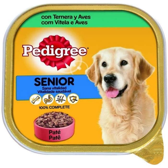 Comparer les prix de Alimentation humide pour chiens senior - PEDIGREE - Saveur veau et oiseaux dans pâté - 20 barquettes x 300g