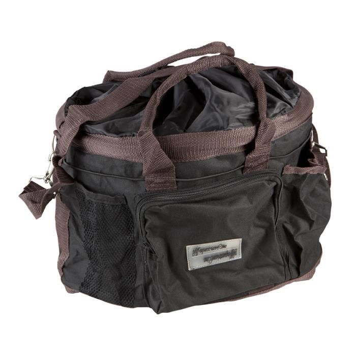 Meilleurs prix pour Sac de pansage - NOIR MARRON - Pratique et solide - Tissu anti-salissures - 37x24x28 cm