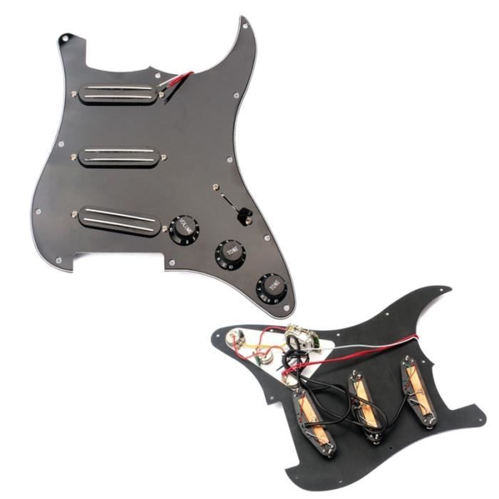 Alnicov Pickguard Précâblé 3 Plis SSS Crème Pour Guitare Électrique Avec Plaque Arrière