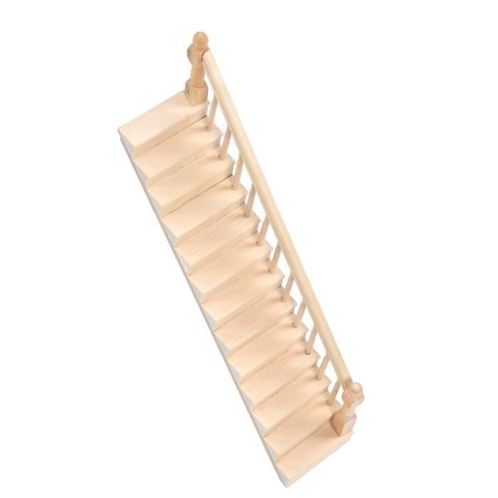 Maison de poupée miniature à l'échelle 1/12, modèle d'escalier en bois, bricolage, enfants, cadeaux, gauche, type 4