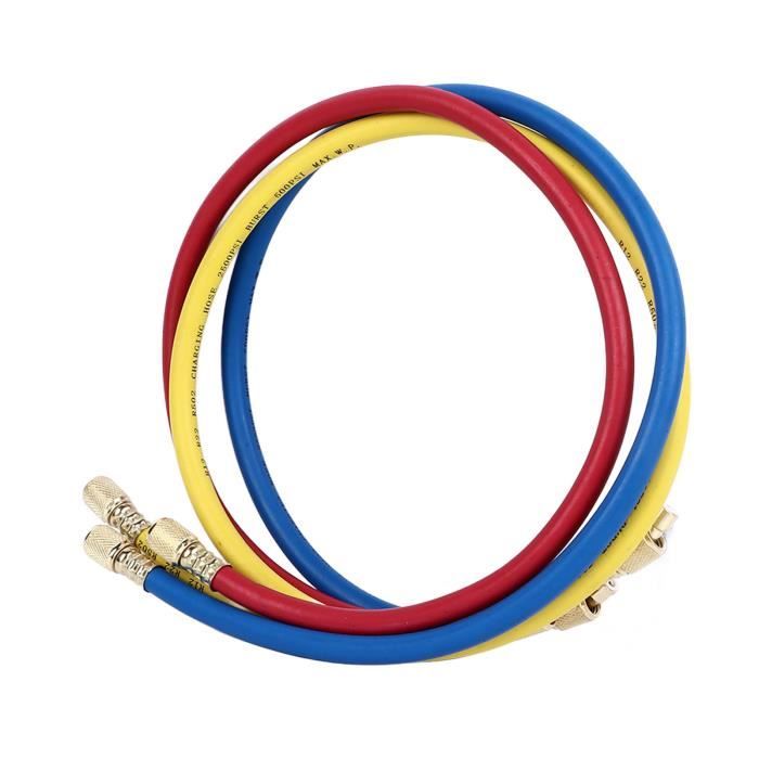Jeu De 3 Tuyaux De Charge Climatisation Couleurs (rouge, Jaune, Bleu) - Pression Max 800 Psi