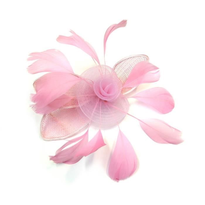 Broche fleur - pince cheveux mariage diamètre 17cm - rose - RC004805