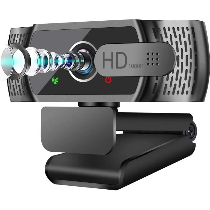 Webcam 2K Avec Microphone, Webcam Usb Avec Couvercle De Confidentialité, Luminosité Réglable
