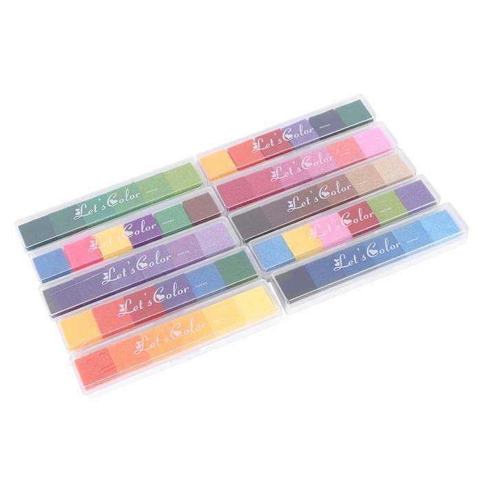Lot De 10 Tampons Auto-encreurs De Noël – Encre à Base D’eau, Couleurs Variées, Pour Bricolage Et Calendrier De L’Avent