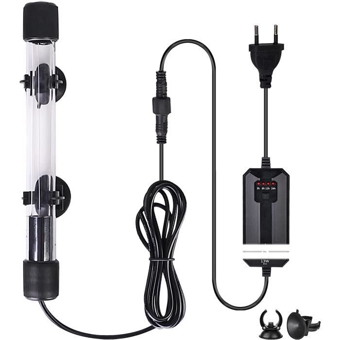 Stérilisateur UV pour aquarium avec minuterie, éclairage LED pour