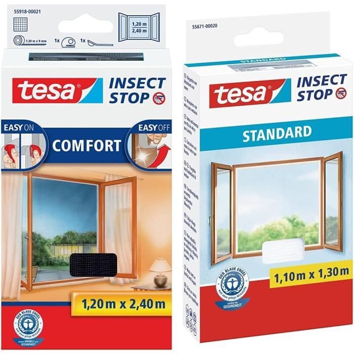 Tesa Insect Stop COMFORT pour Porte-Fenêtres - Moustiquaire avec Ruban ...