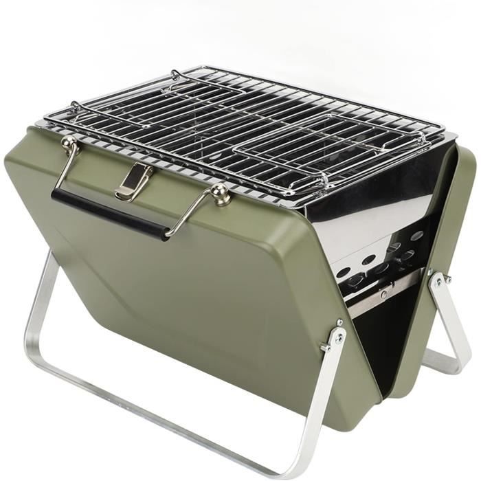 Mini Barbecue Pliable Inox – Petit Grill Charbon De Bois – Idéal Camping, Pique-nique, Rando