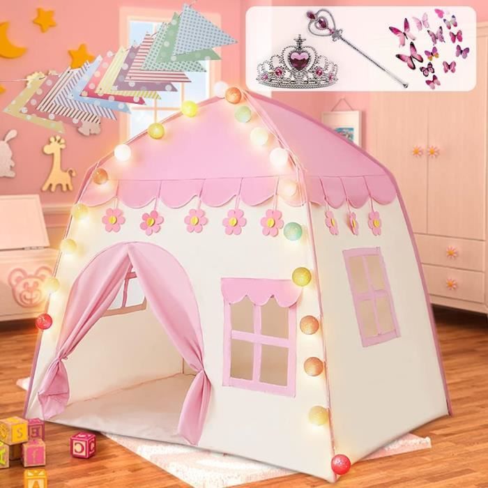 JungleDove Tente De Jeu Château De Princesse - 117x103x127 Cm - Pour Intérieur/extérieur, Avec Sac De Transport