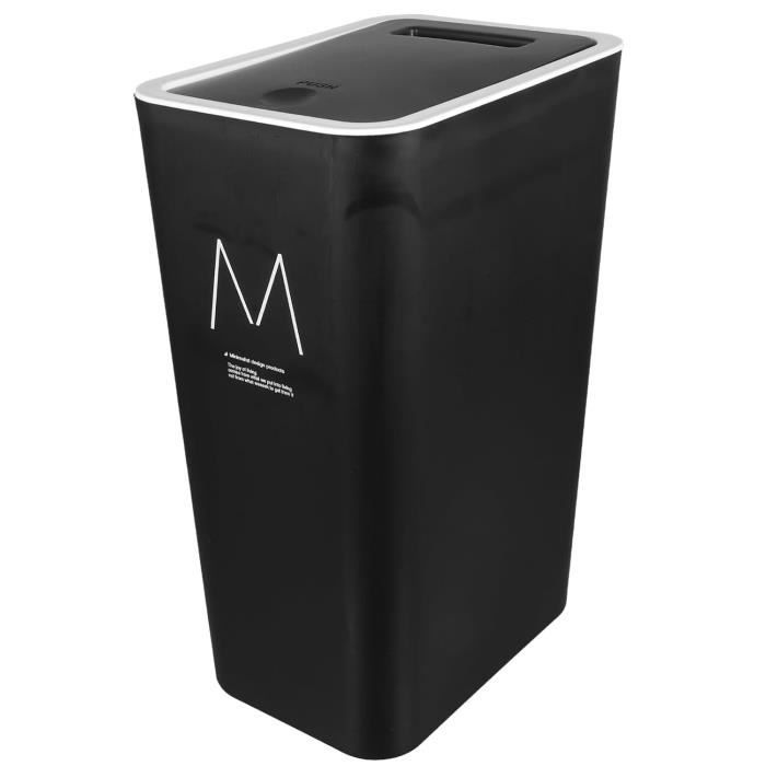 HMQCI Poubelle Rectangulaire 10L Bleu Marine - Plastique Sans BPA, 32x15x27 Cm, Pour Petits Espaces