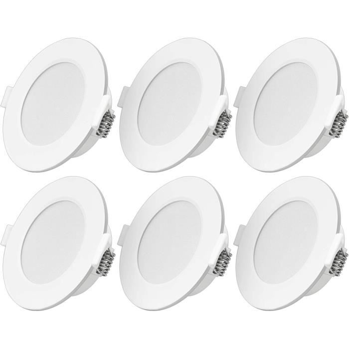 Lot De 12 Spots LED Encastrables 68mm - 4W, Température Réglable (3000K/4500K/6000K), IP44, Pour Plafond Salle De Bain/cuisine