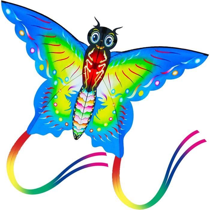 Cerf-volant papillon pour enfants et adultes Blauw