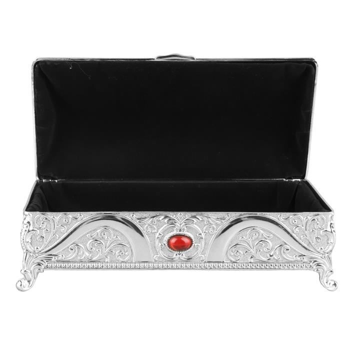 Ancienne Boîte à Bijoux En Métal – Vintage – Avec Couvercle – Dimensions 6,5x8x3,5 Cm
